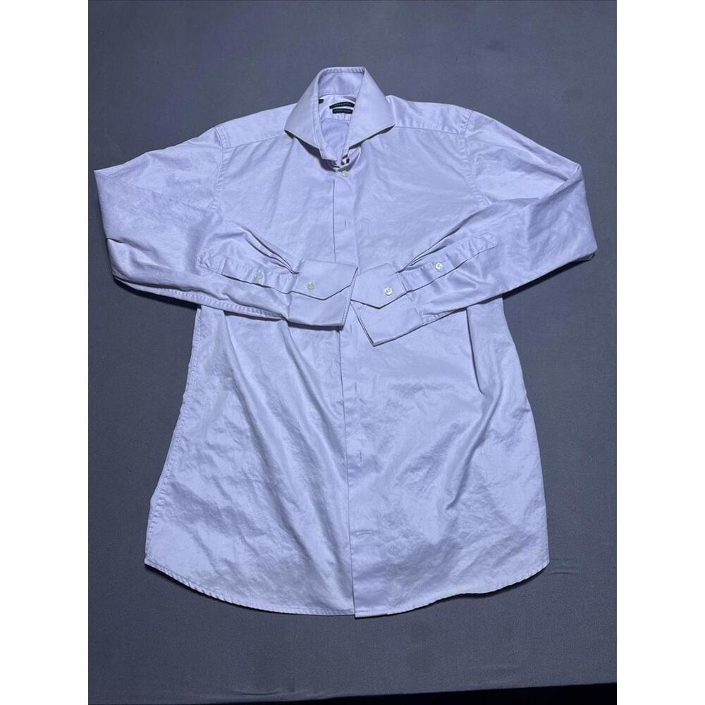 Suitsupply Shirt White Cotton Two Ply 38/15 Tessitura Monti Long Sleeves